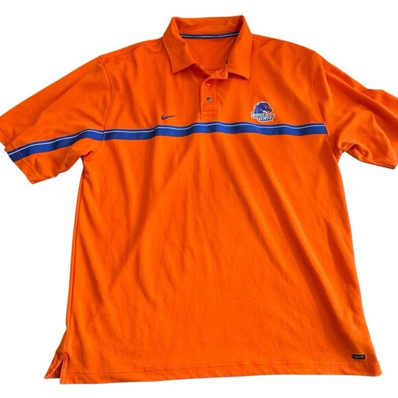 Nike Boise State Broncos Polo Shirt Mens XL Orange Fit Performance - Picture 1 of 14